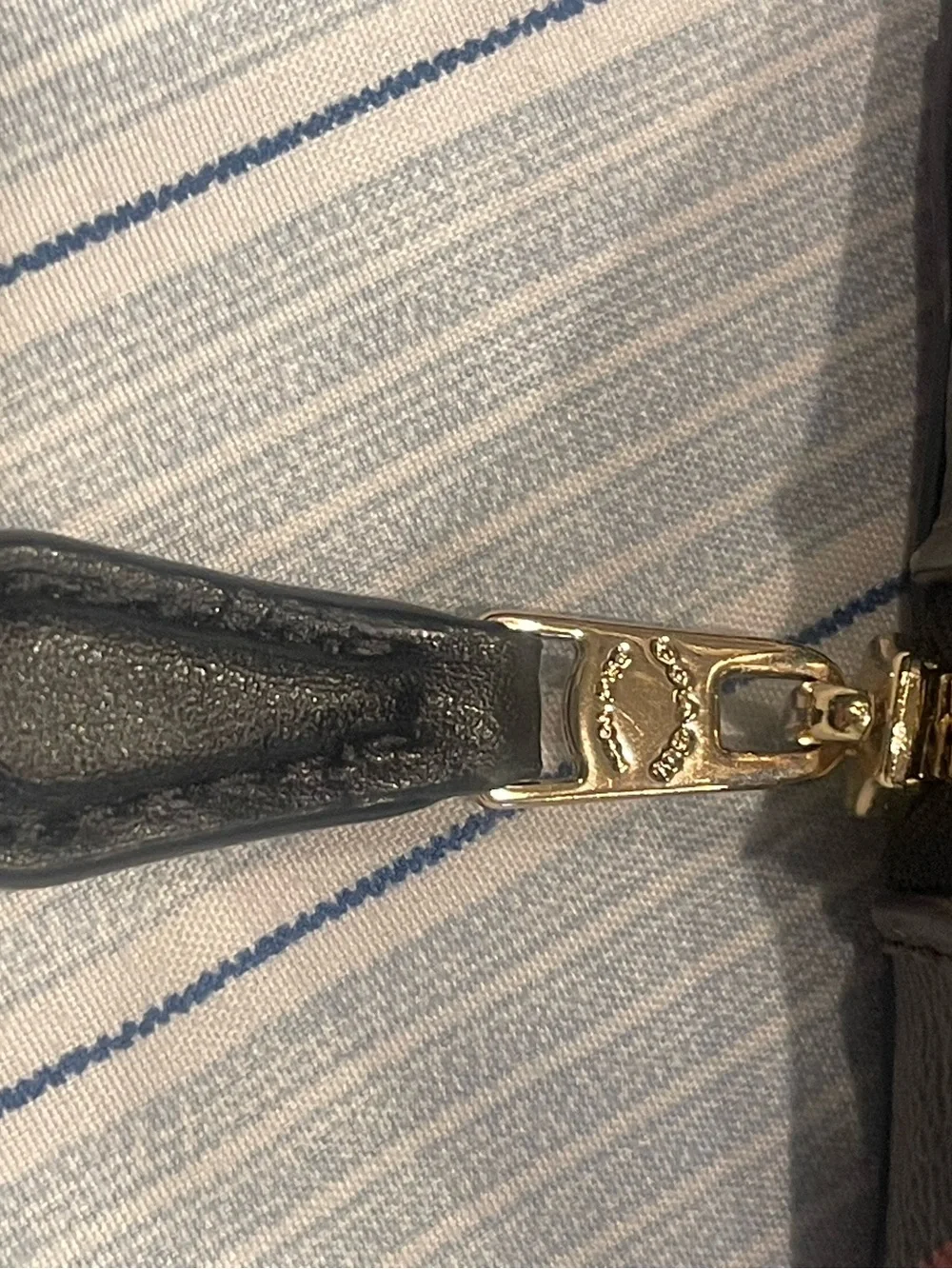 Coach Red and Black Plaid Make up Pouch with Gold Logo